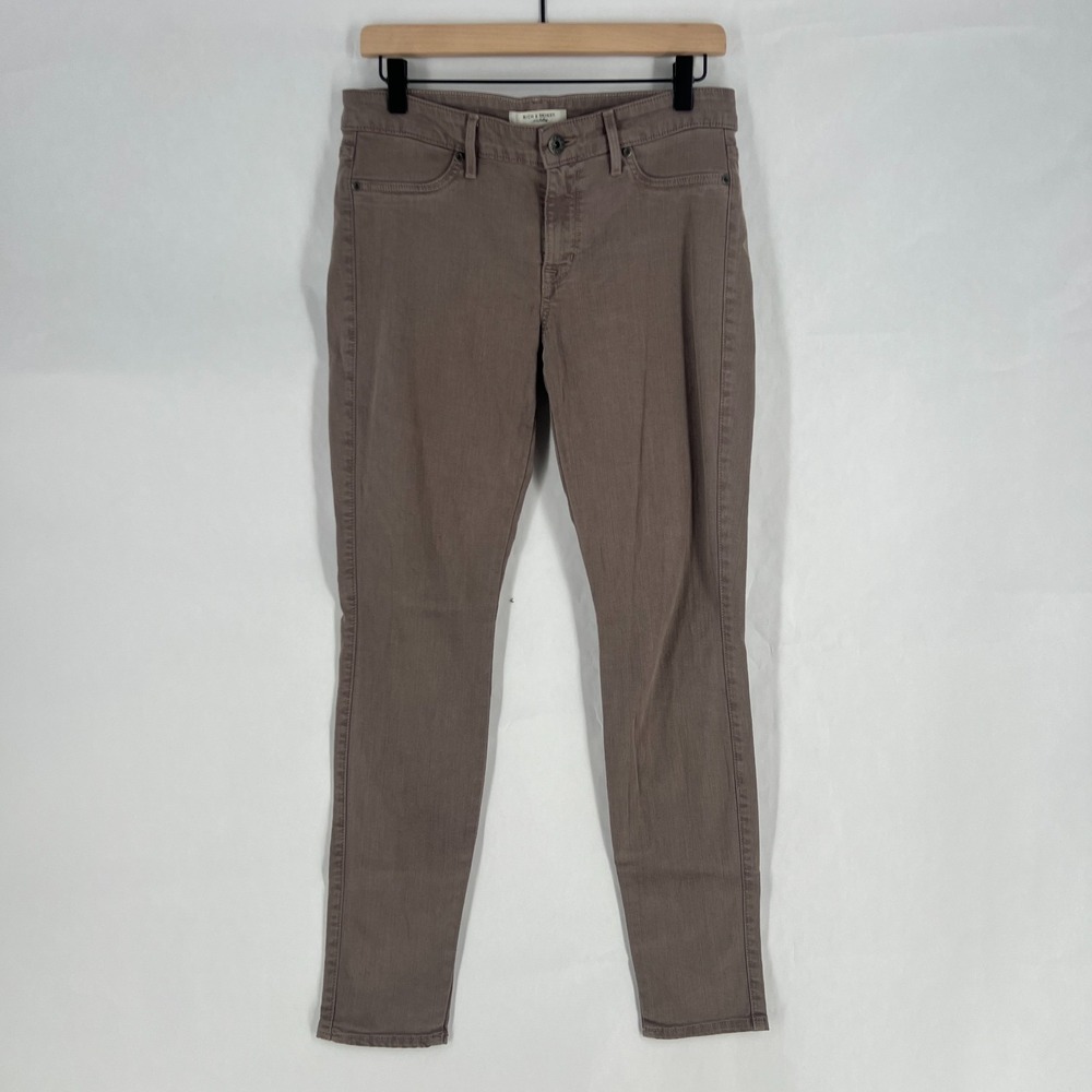Rich & Skinny Jeans Womens‎ 30 Brown Cotton Stretch Denim Faux Pockets Mid Rise